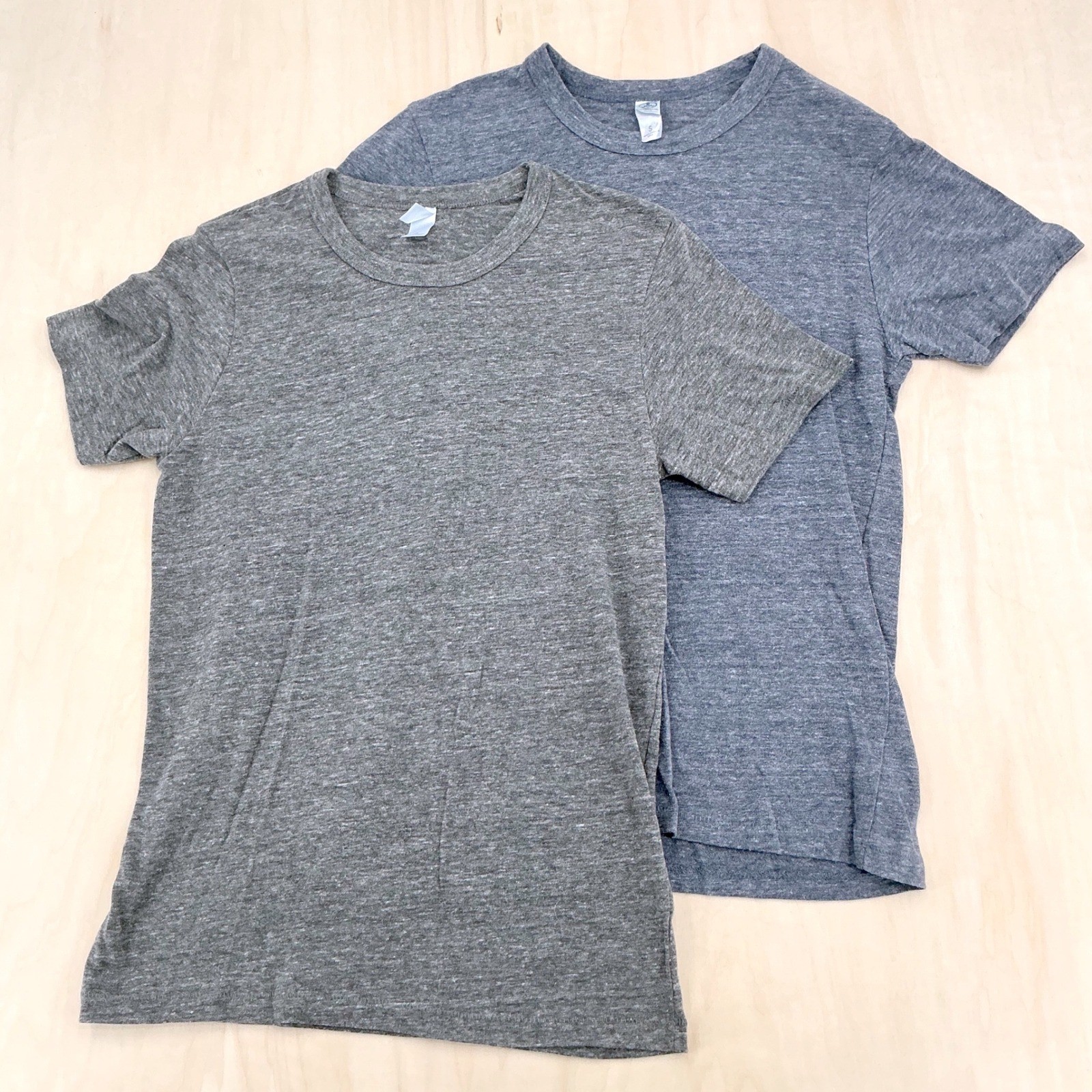 Alternative Apparel T-Shirt Mens S Gray Blue Tri-Blend Eco-Jersey Set of 2