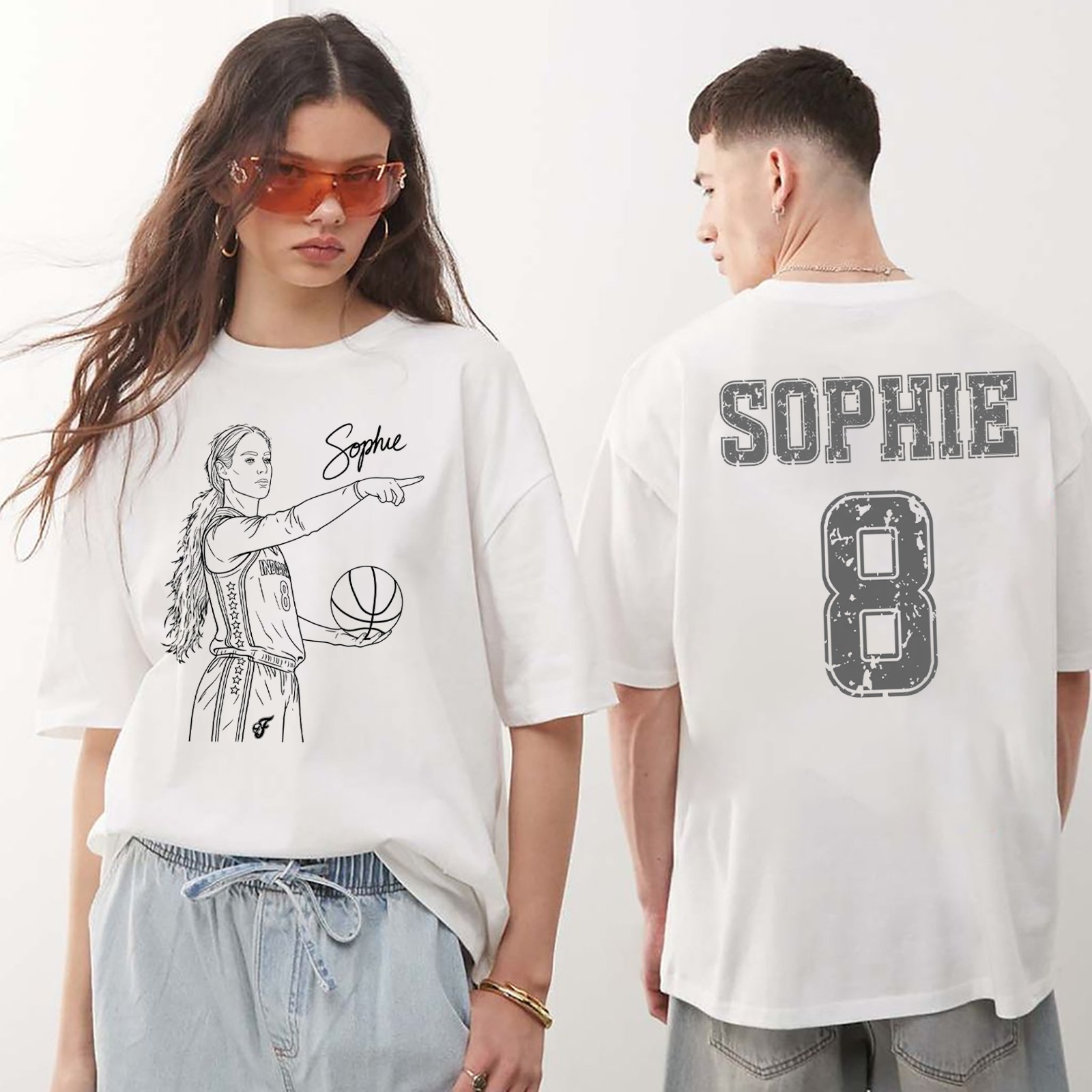 Sophie Cunningham Point Signature Basketball Shirt, Front and Back Printed