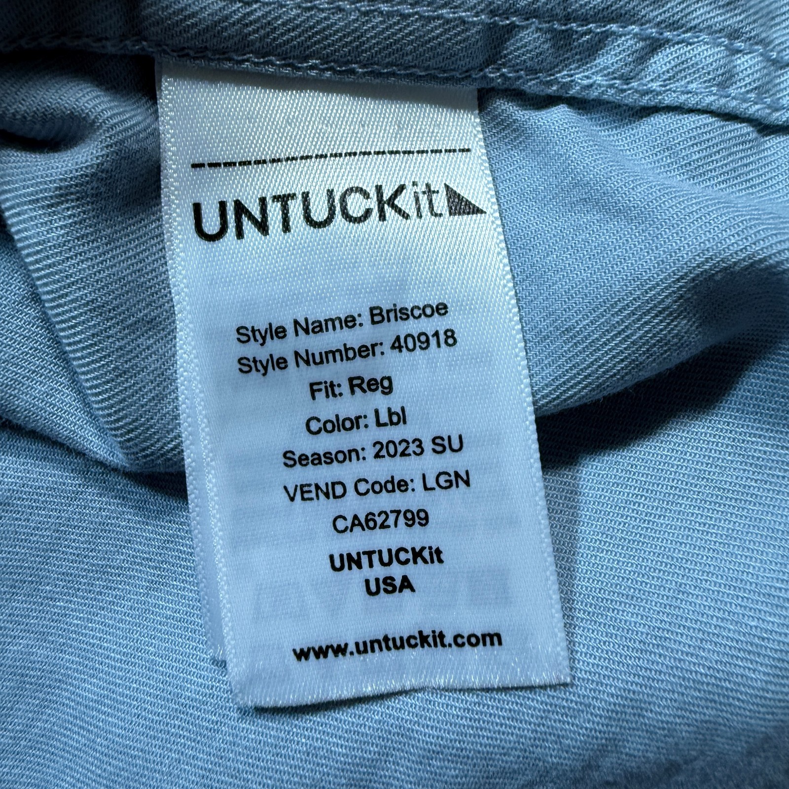 UNTUCKit Shirt Mens 2XL Blue Short Sleeve Briscoe Cotton Preppy – EUC