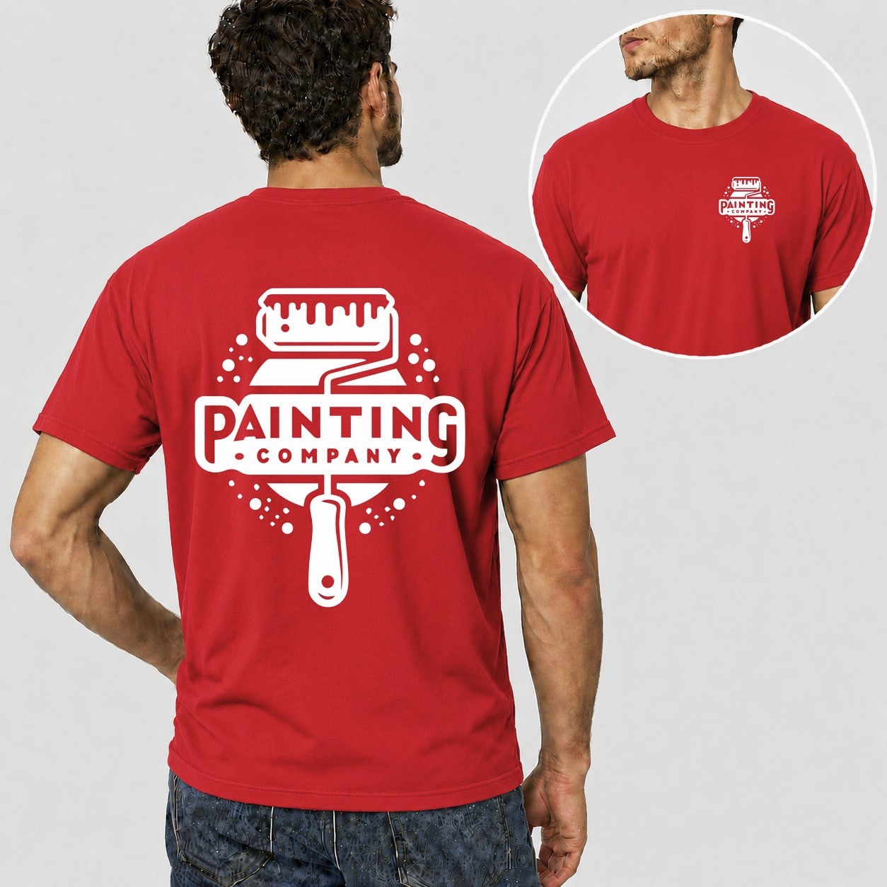 Men Personalised Work T Shirt Custom Trade Company Logo Mechanic Plumber Painter