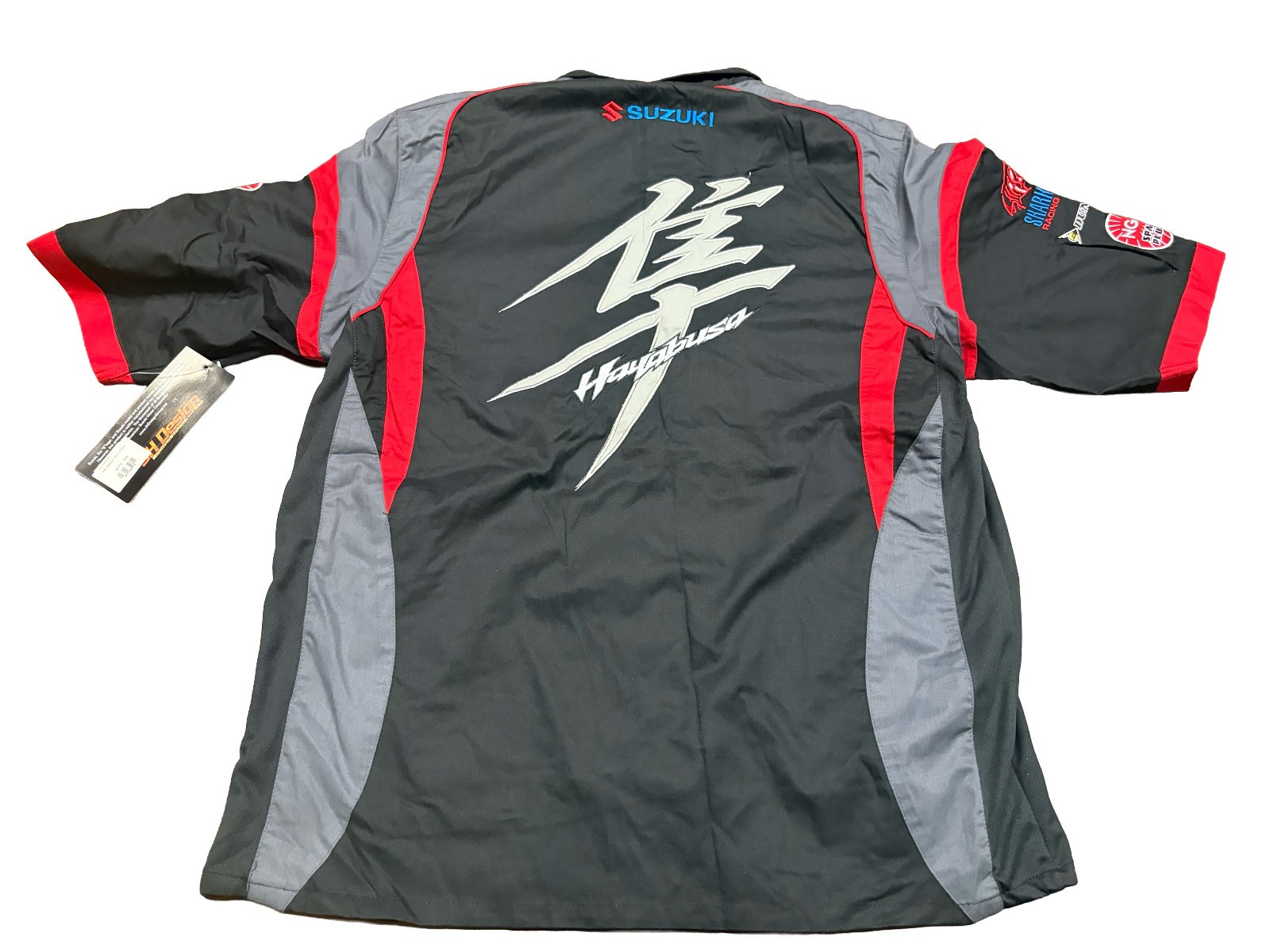 JH Design Team Suzuki Hayabusa Racing Pit Crew Shirt Black Embroidered NEW
