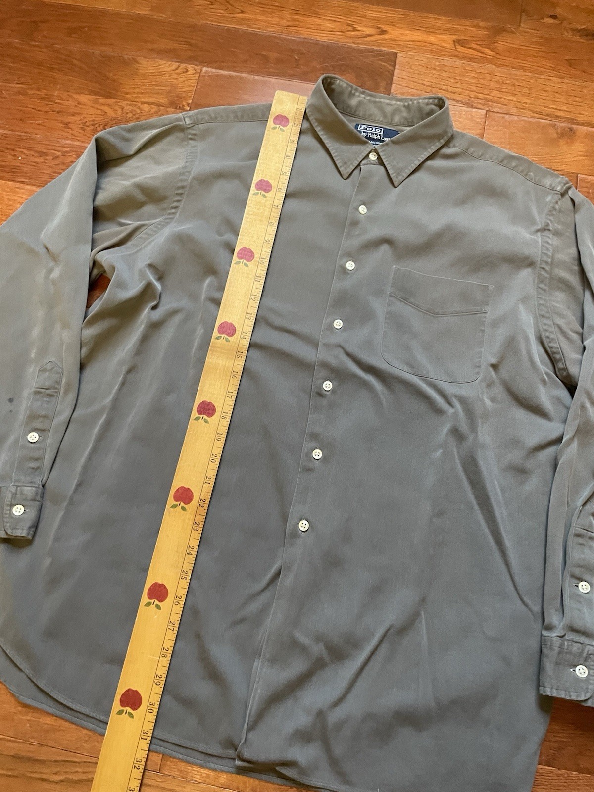 Vintage Polo Ralph Lauren Shirt Marlowe Silk Blend Button Gray Ribbed Mens XXL