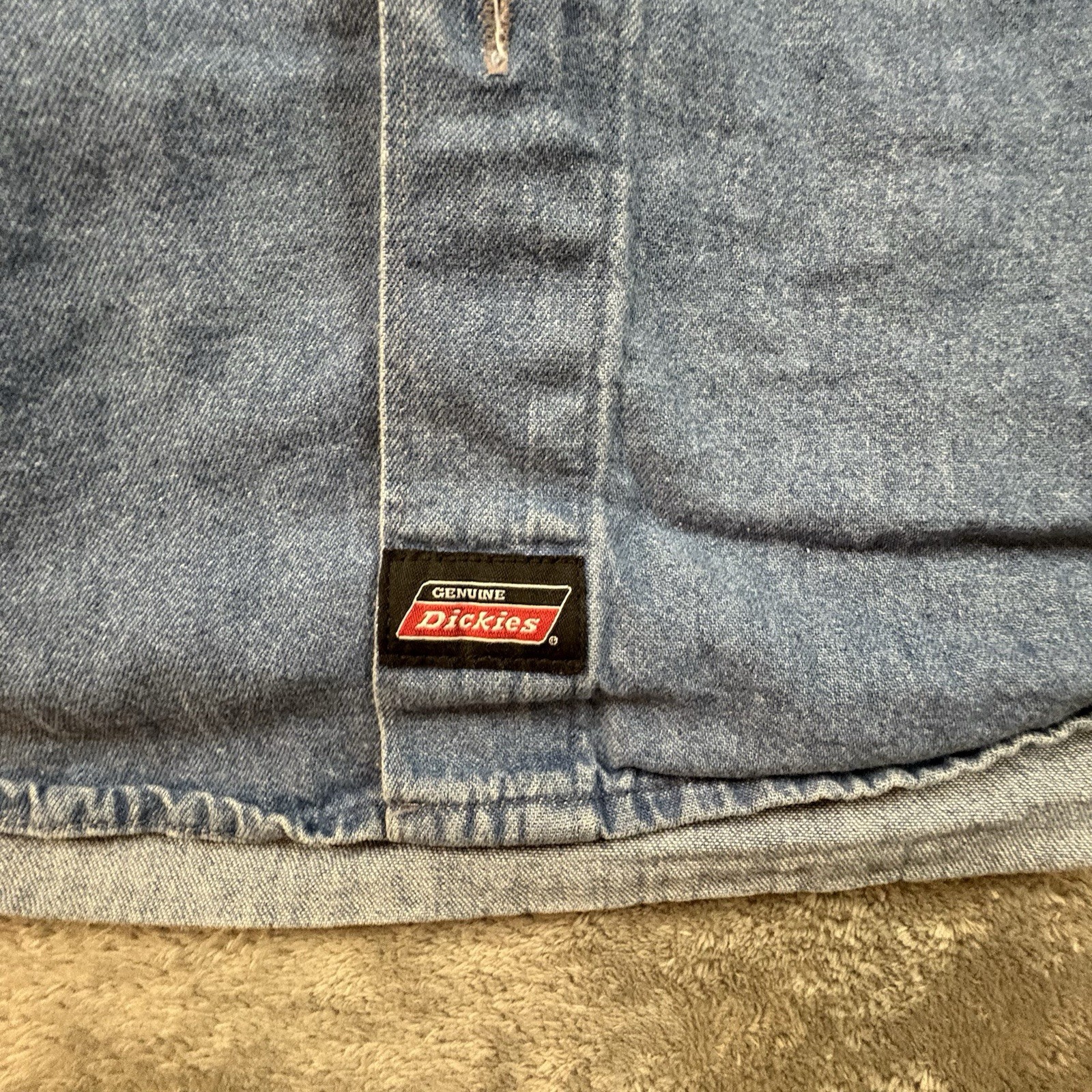 Dickies Men’s L Blue Denim Work Shirt Button Down SEE DESCRIPTION