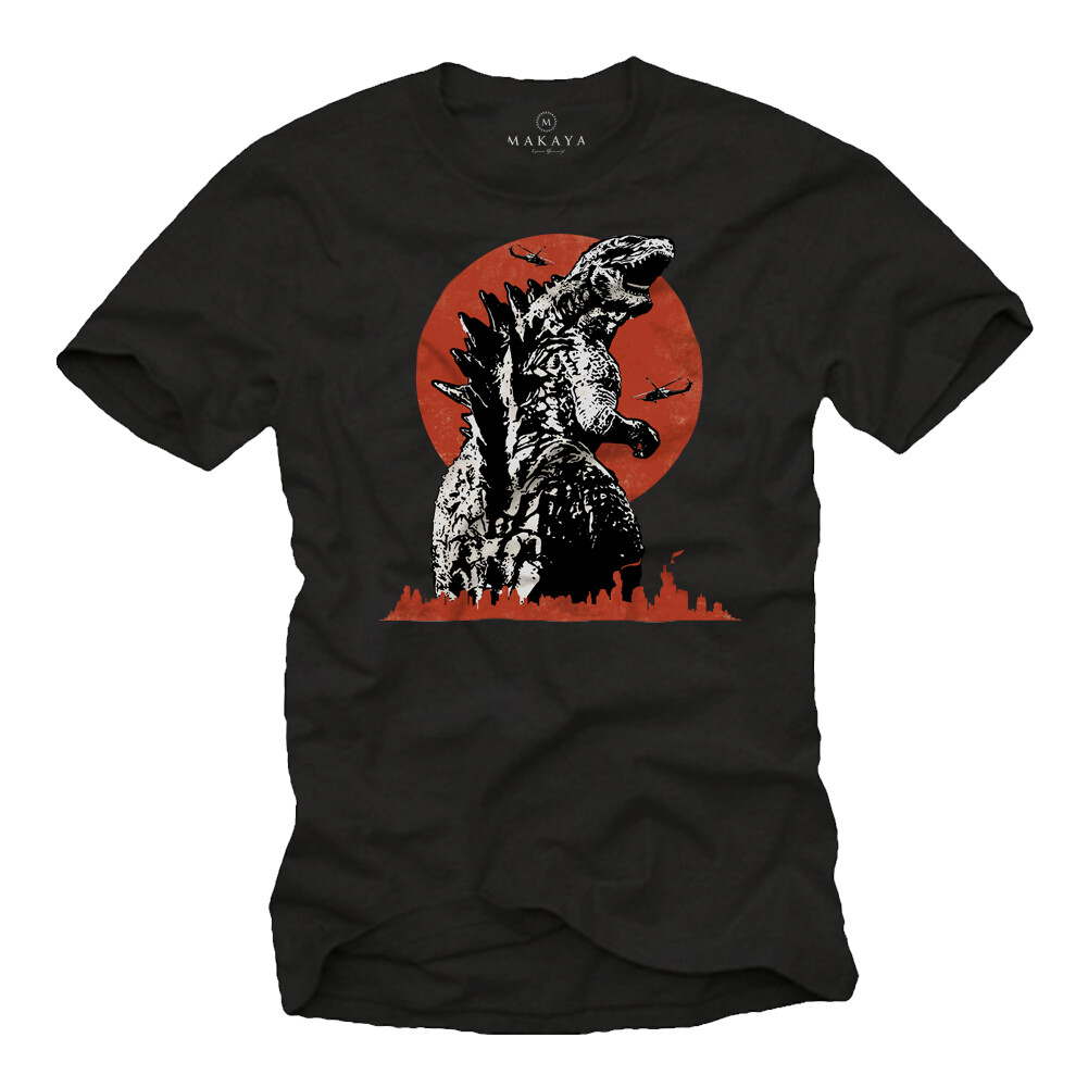 Godzilla T-Shirt Herren Jungen Männer T-Rex Kinder Geschenk Monster Gaming Nerd