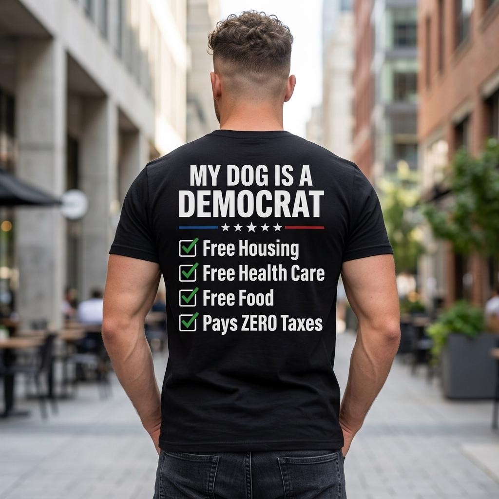 My Dog Is a Democrat T-Shirt Funny Political Pet Humor Tee
