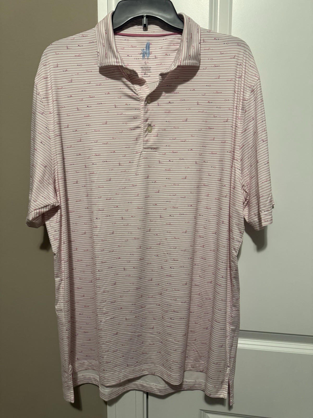 Johnnie-O Featherweight Men’s Large White Golf Polo UPF 50