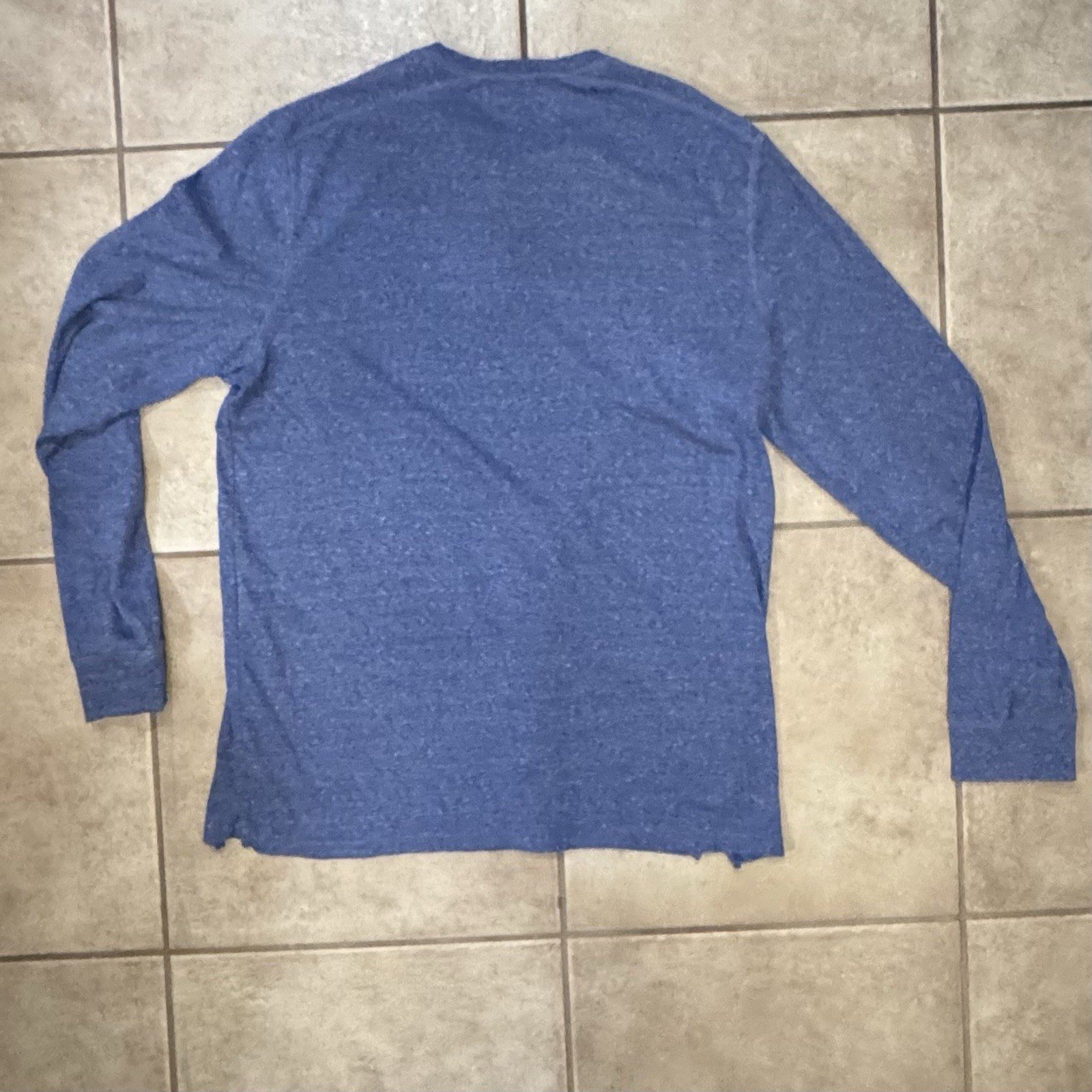 Apt. 9 Premier Flex Blue Long Sleeve Cotton Blend Henley T-Shirt Men’s 2XLT