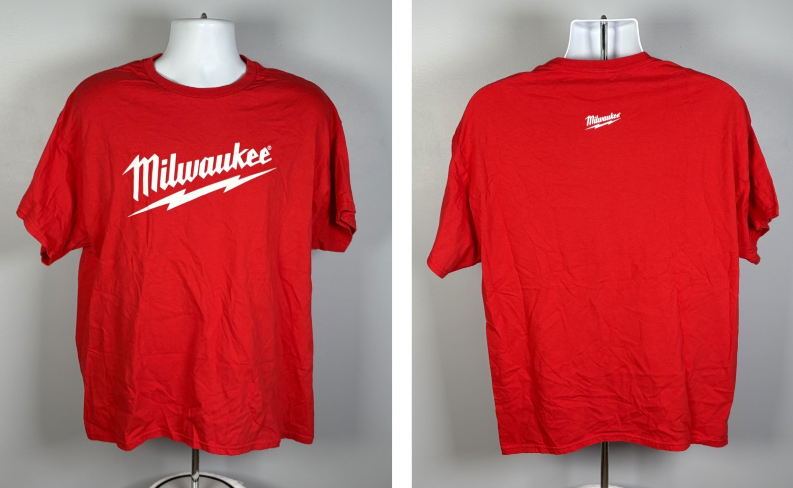 Milwaukee Tools T Shirt Mens XL Red White Logo Cotton New