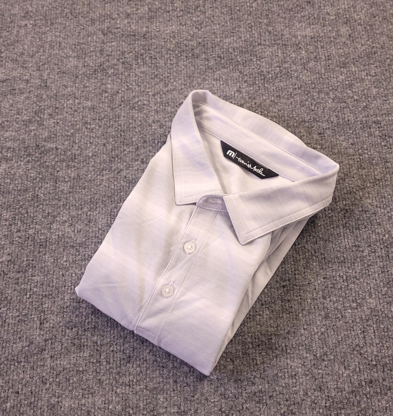Travis Mathew Golf Polo Shirt Mens XL Subtle Striped Gradient Cotton Poly Peru