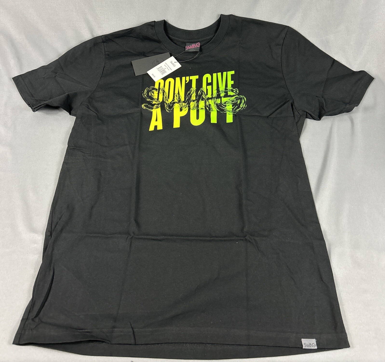 Swag Golf Tee T-Shirt Swirled Swag DGAP Graphic Print Medium Black 100% Cotton