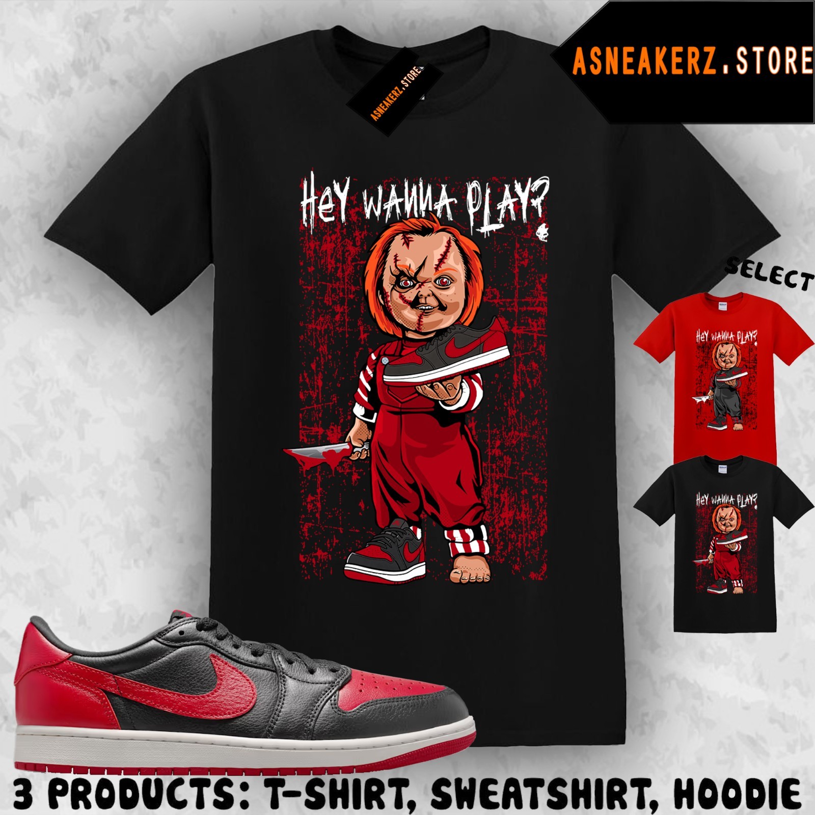 Shirt Matching AJ 1 Low OG Banned 2026 Match Sneaker Sneakerhead Chucky T-Shirt