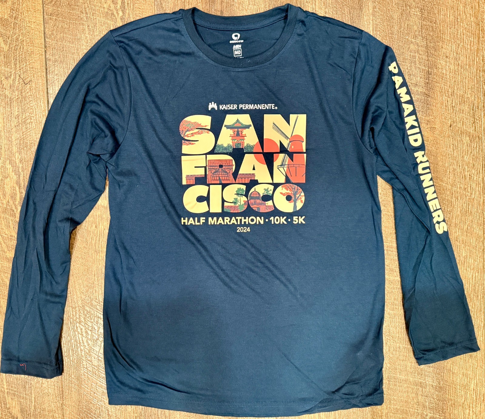 New 2024 KPSF Kaiser San Francisco Half Marathon 10k 5k Men’s MED Race T-Shirt