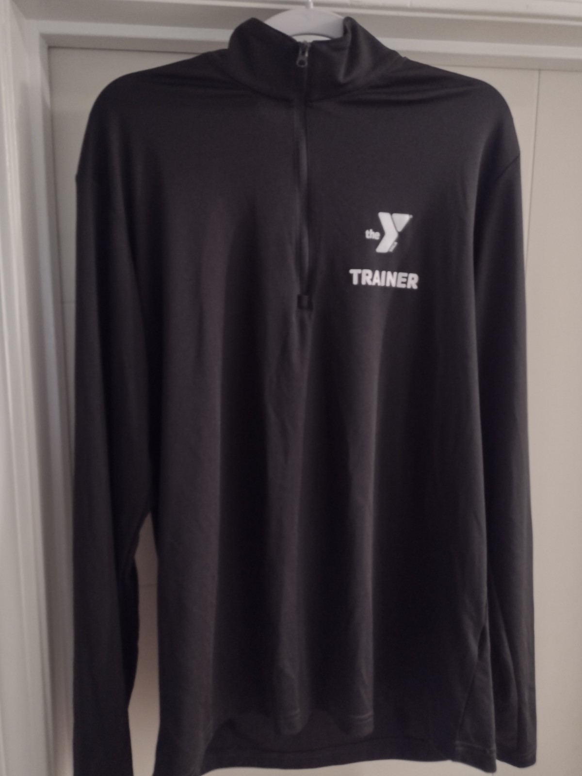 YMCA Trainer/Staff Longsleeve Shirt – 1/2 Zip – Black – Size Men’s L (Large)