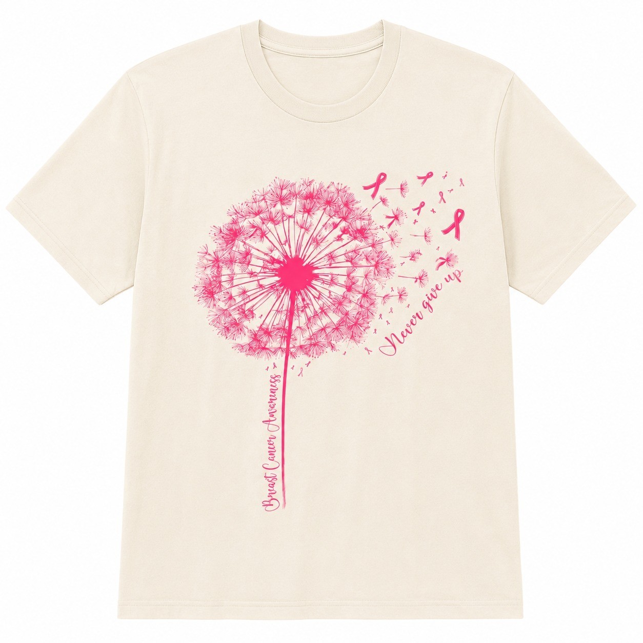 Dandelion Breast Cancer Awareness Shirt Pink Ribbon Hope Survivor Gift Tee