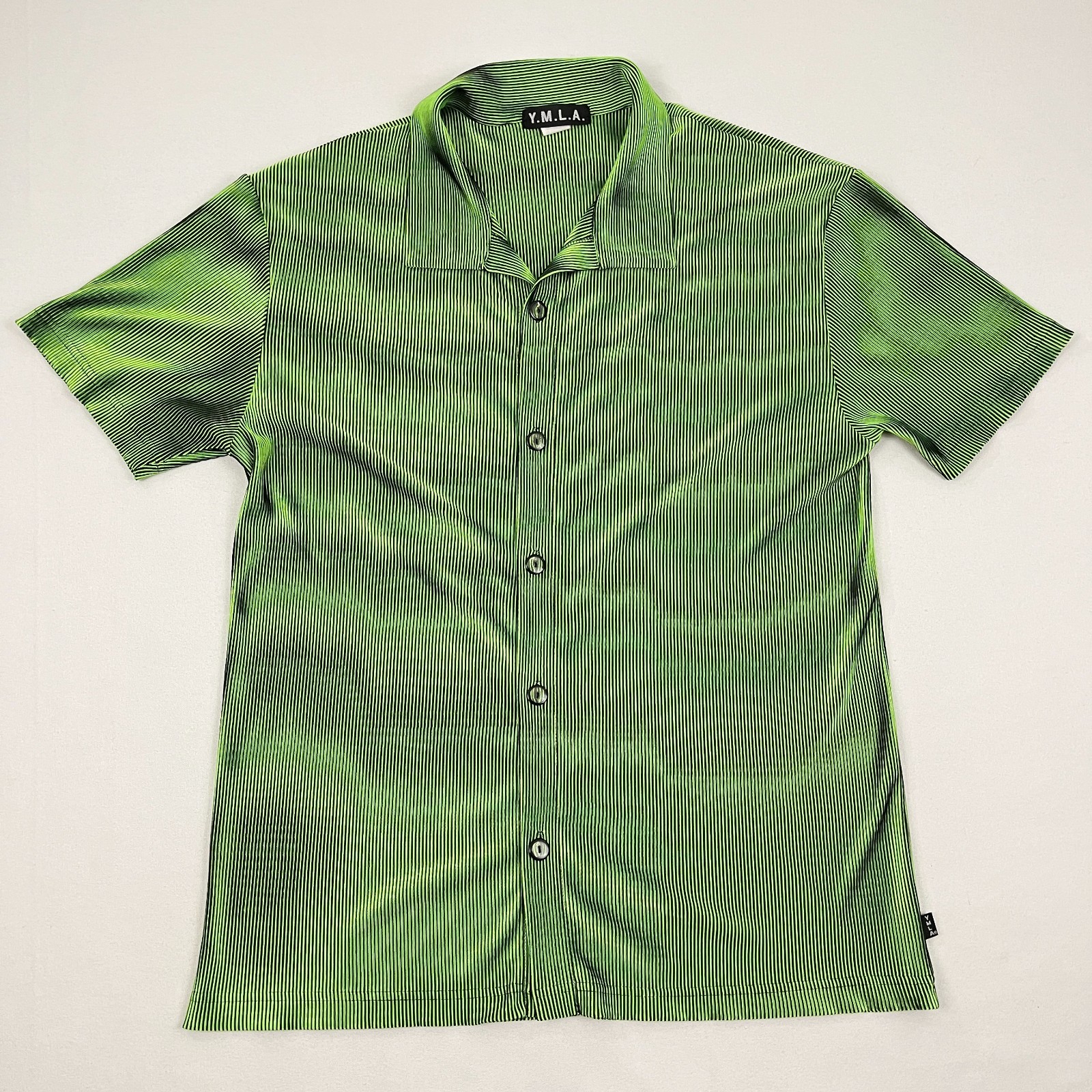 VTG YMLA Shirt Mens XL Green Trippy Festival Rave Epic Clubbing Party Retro Camp