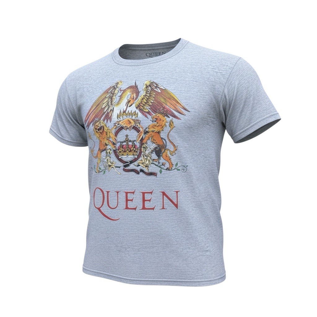 Queen T-Shirt XXL Grey Official Tour Merchandise Freddie Mercury Band Crest Logo