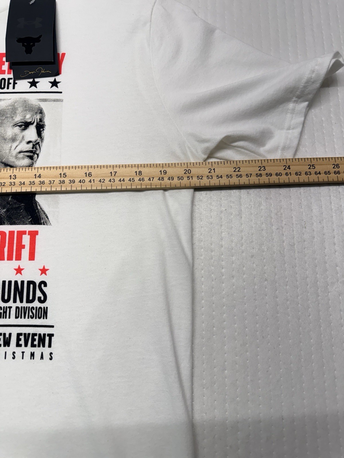 Project Rock Red One Fight Of The Century White T-Shirt Men’s Size Medium