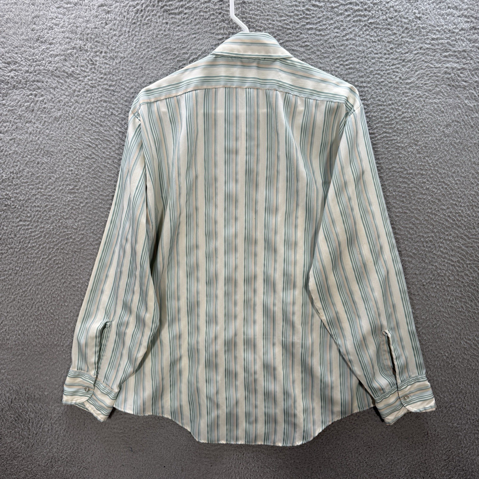 Vintage Beau Brummel Shirt Adult 16.5 Multicolor Striped Long Sleeve 60s 70s