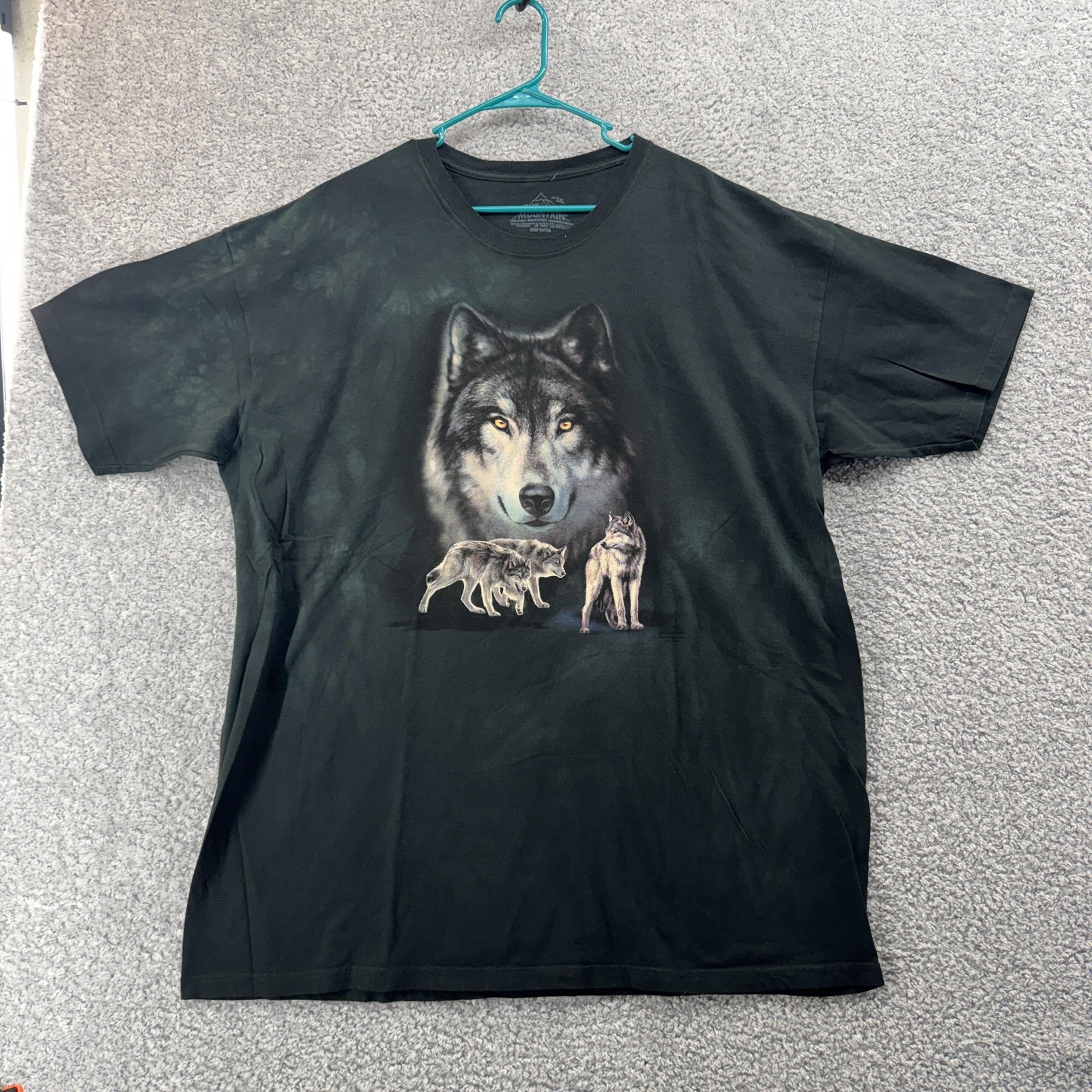 The Mountain Shirt Mens 3XL Black Wolf Pack Graphic Wildlife Tee Made USA Wolves