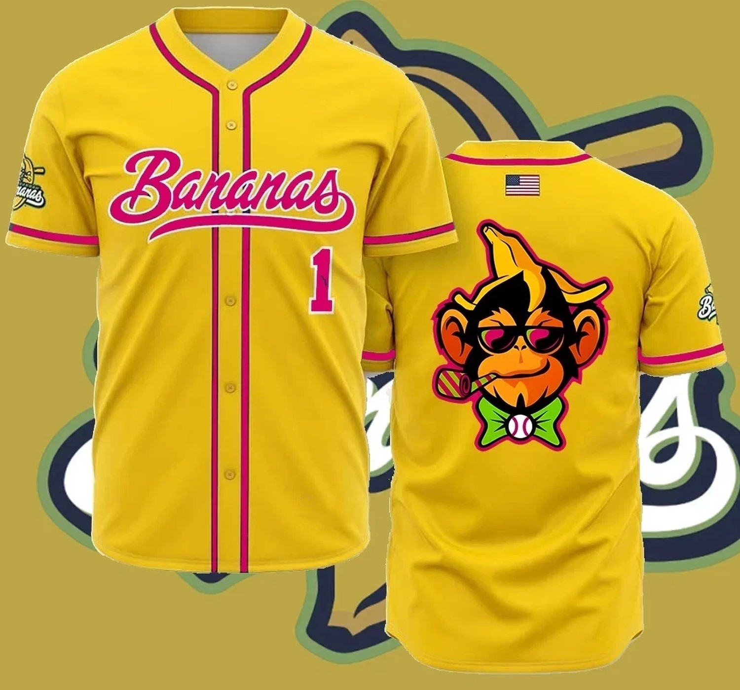 Savannah Bananas Party Animals Baseball Jersey Full Size S-5XL