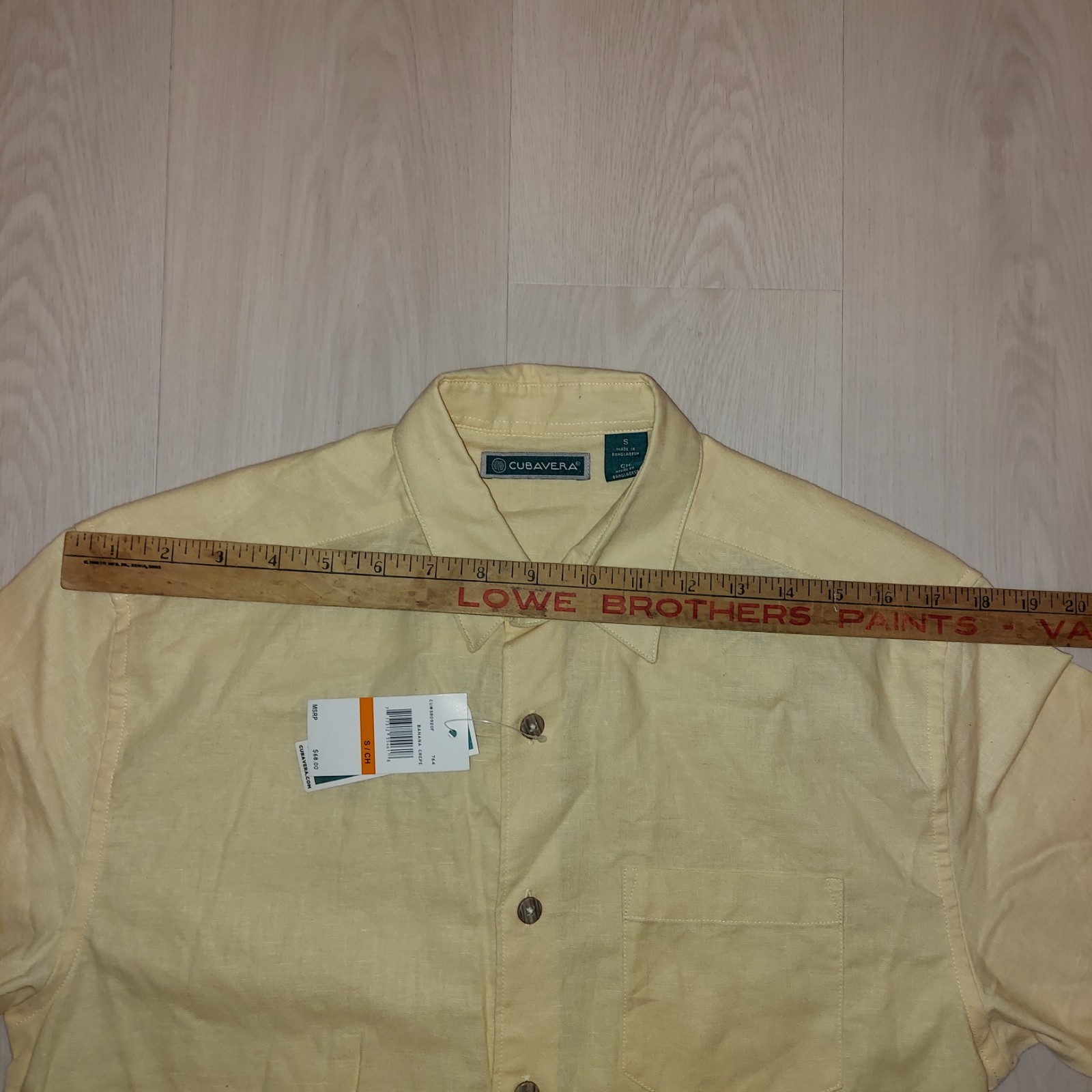 Cubavera Linen Blend Button Up Shirt Size Small Tag S/CH See Description
