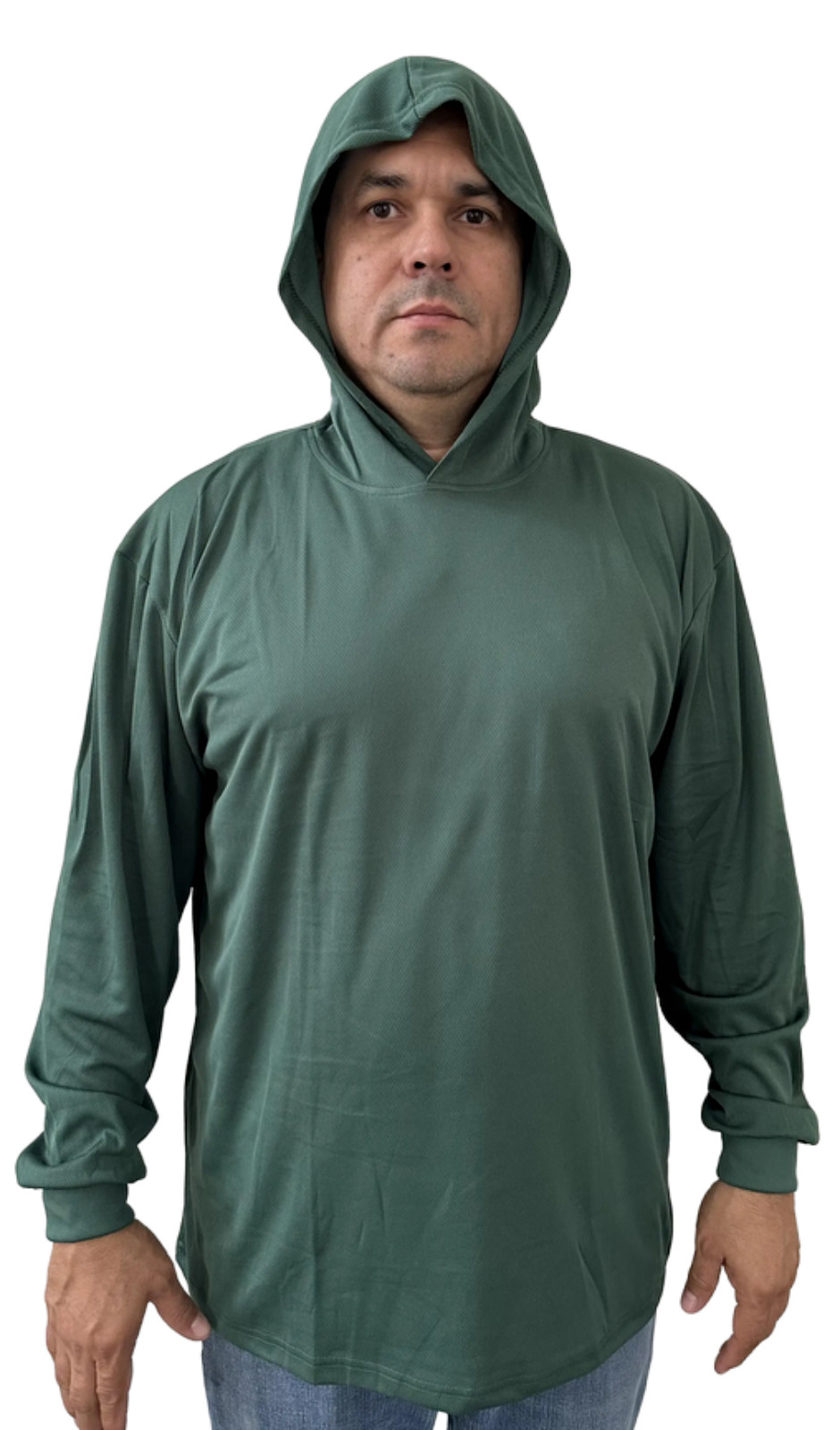 Hoodie Green High Visibility Shirt / Air Cooling Flow w/ UV Protection