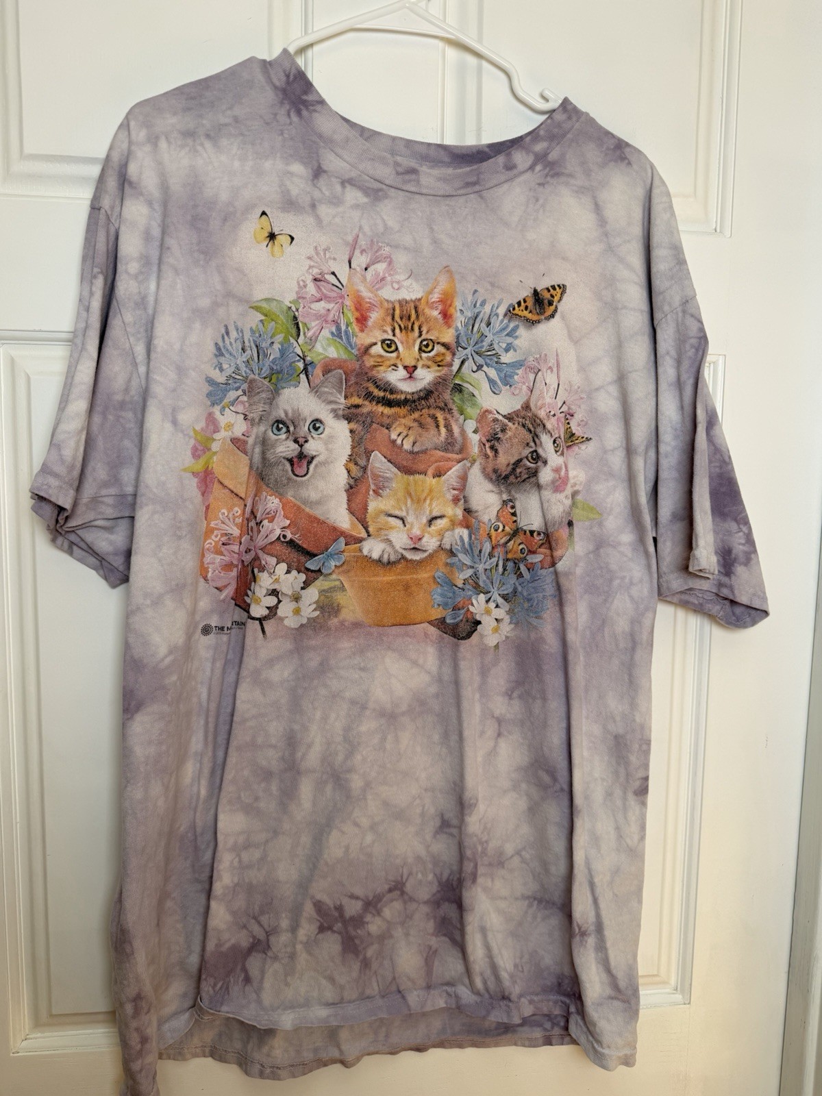 The Mountain Kittens Vintage T-Shirt XL Tie Dye Cats 100% Cotton Made in USA