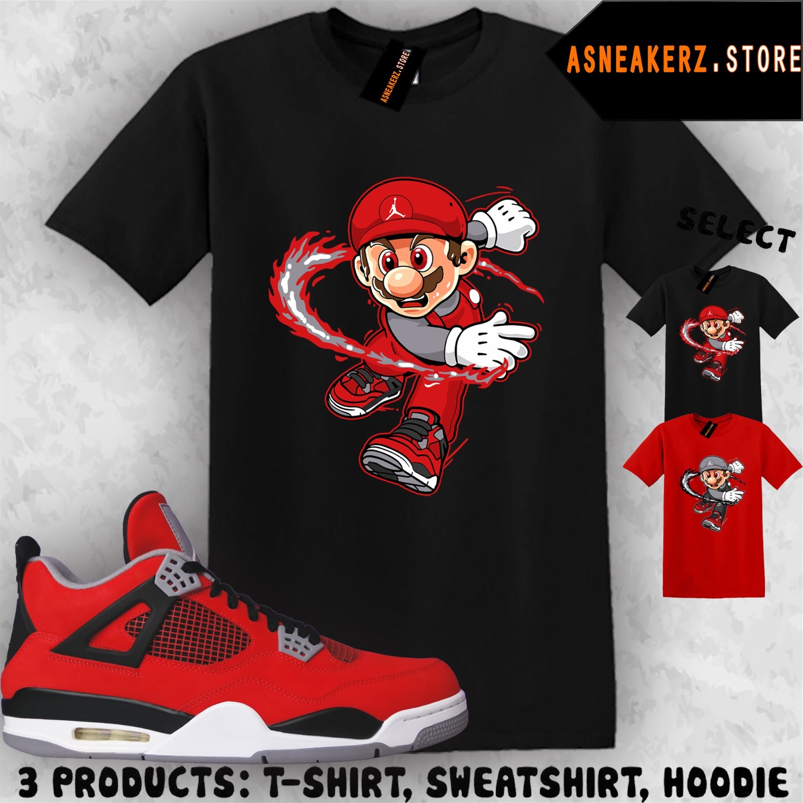 Tee Shirt Matching AJ 4 Toro Bravo 2026 Match Sneaker Sneakerhead Mario T-Shirt