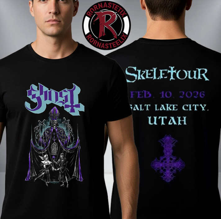 Ghost Band Skeletour 2026 Merch Tee At Salt Lake City Utah On February 10 T
