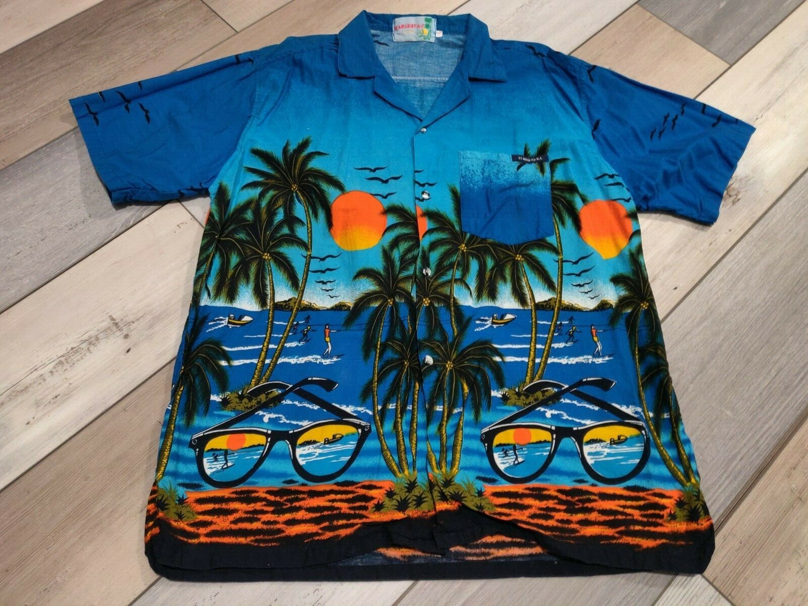 Vintage St. Maarten N.A. Caribbean Fashions S/S Hawaiian Shirt – Men’s XLarge XL
