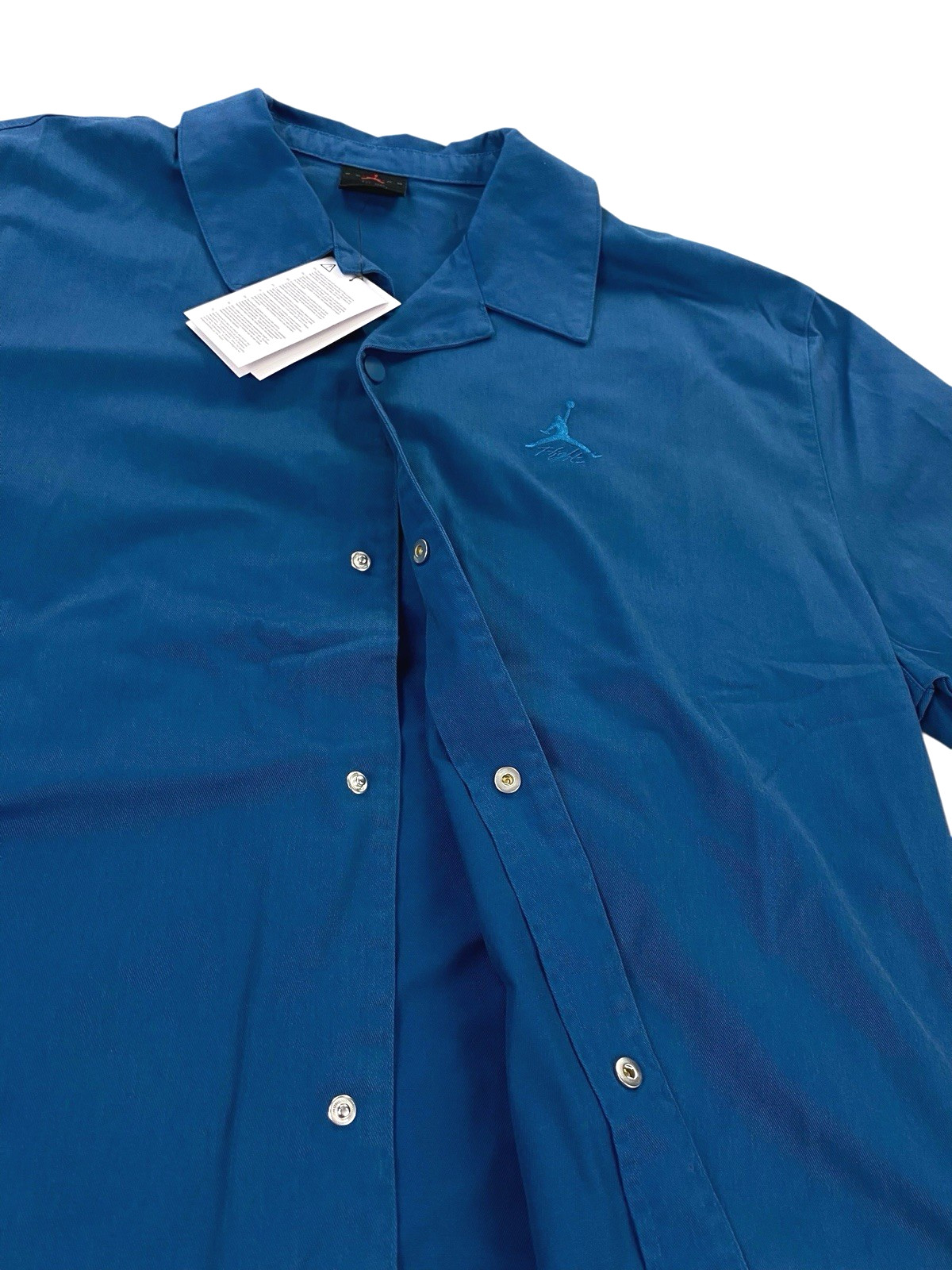 NEW Jordan Essentials Snap Button Statement Shirt Industrial Blue FN4625-457