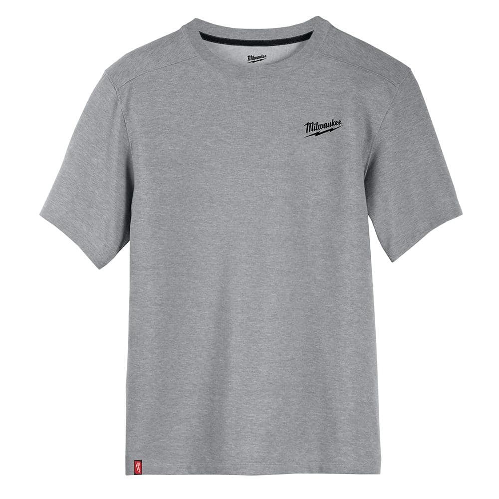 Milwaukee Men’s X-Large Gray Cotton/Polyester Short-Sleeve Hybrid Work T-Shirt