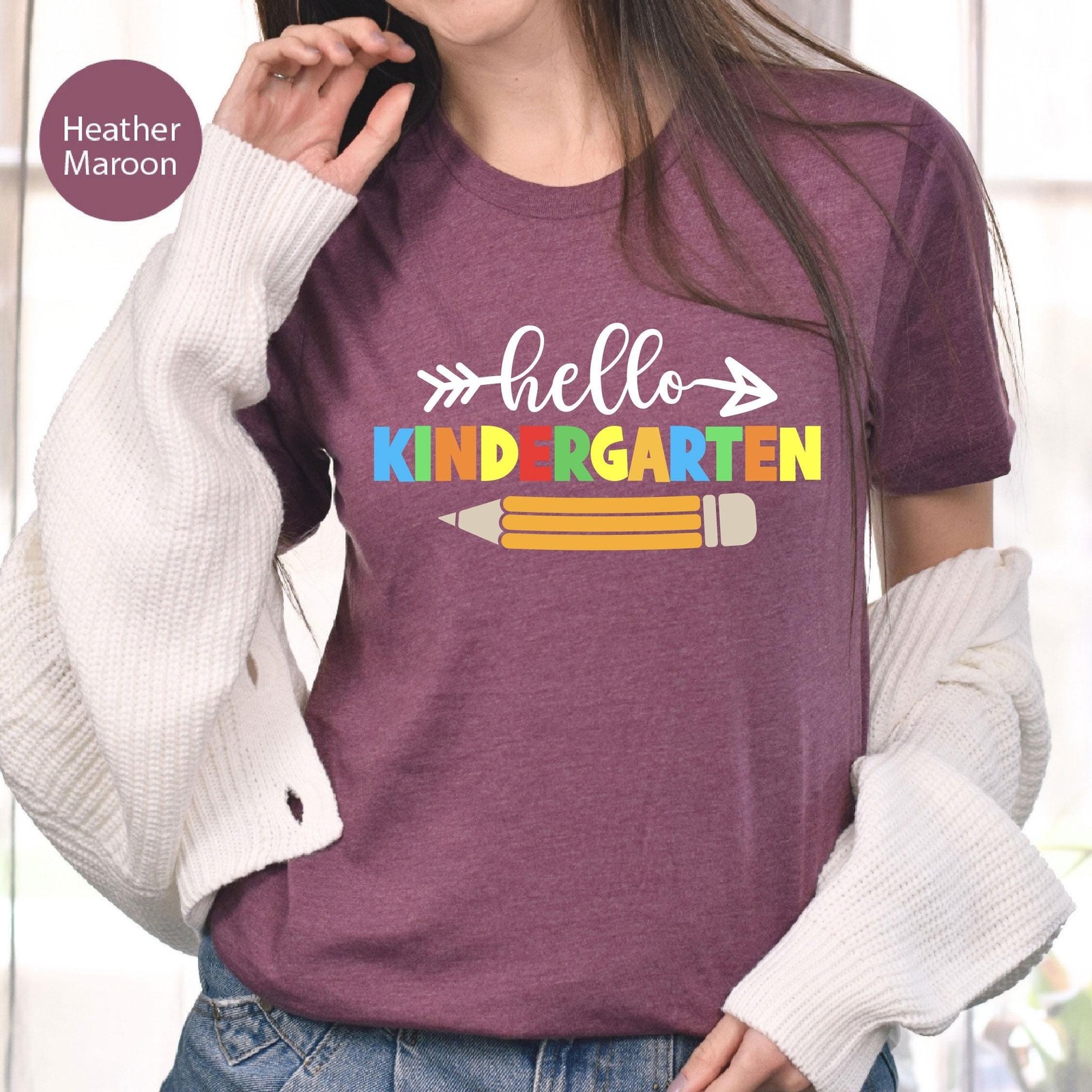 Hello Kindergarten Shirt Arrow Pencil Kindergarten Shirt Hello Kinder Back To Sc