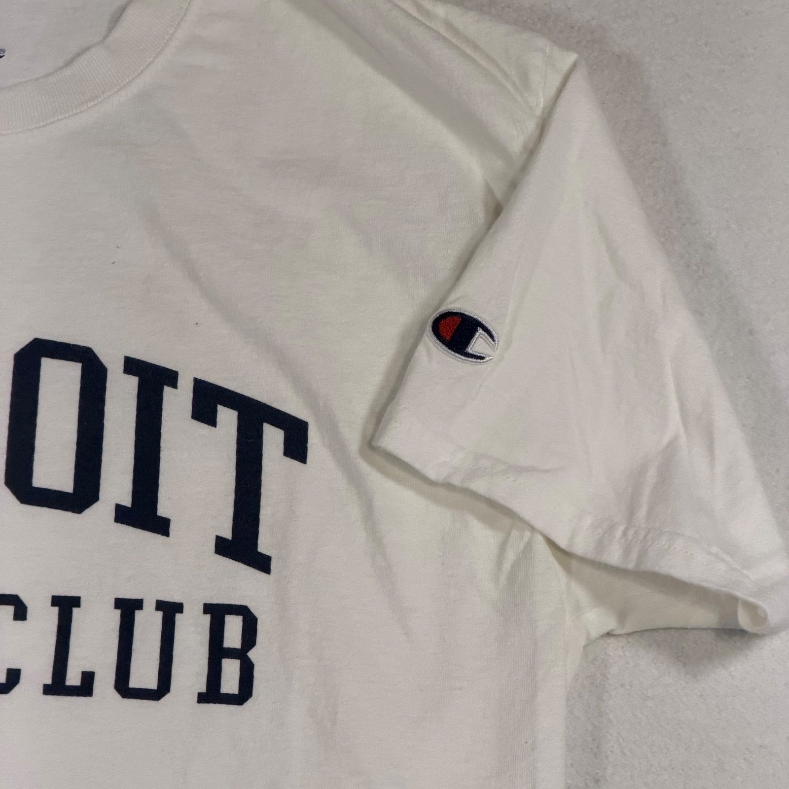 Champion Detroit Yacht Club Graphic T-Shirt White Cotton Mens M T425 WH Nautical