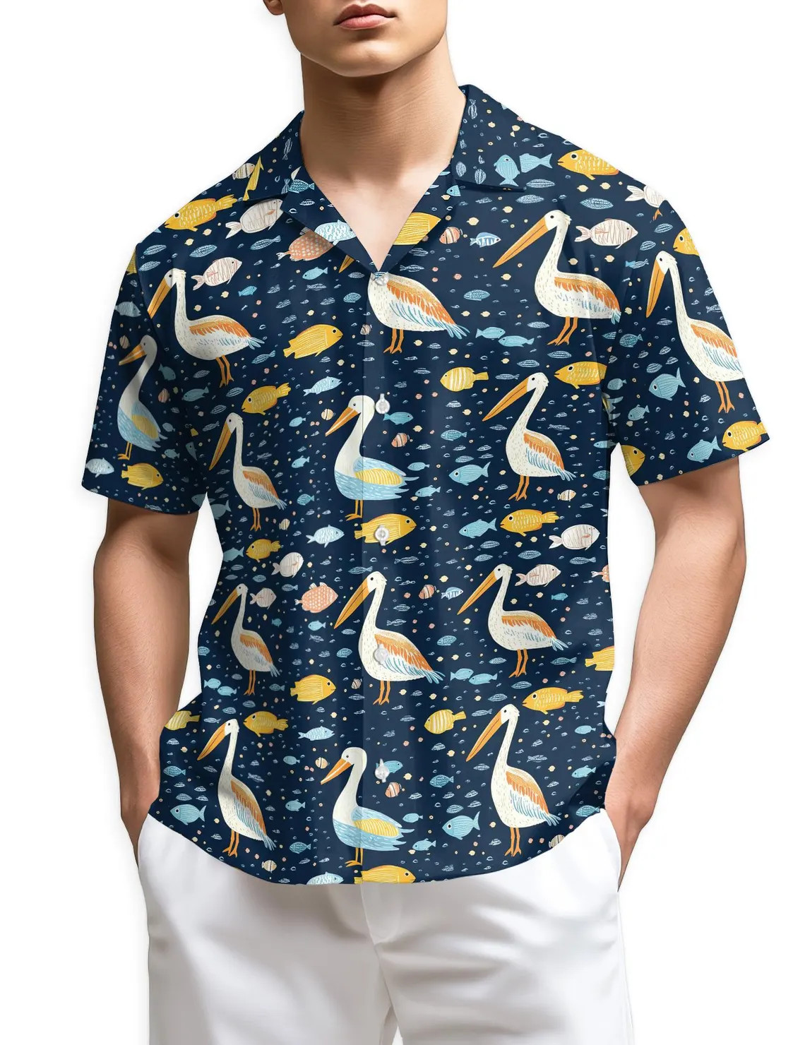 Pelican Hawaiian Shirt: Bird Lover Men Women Youth, Tropical Floral Aloha Shirt