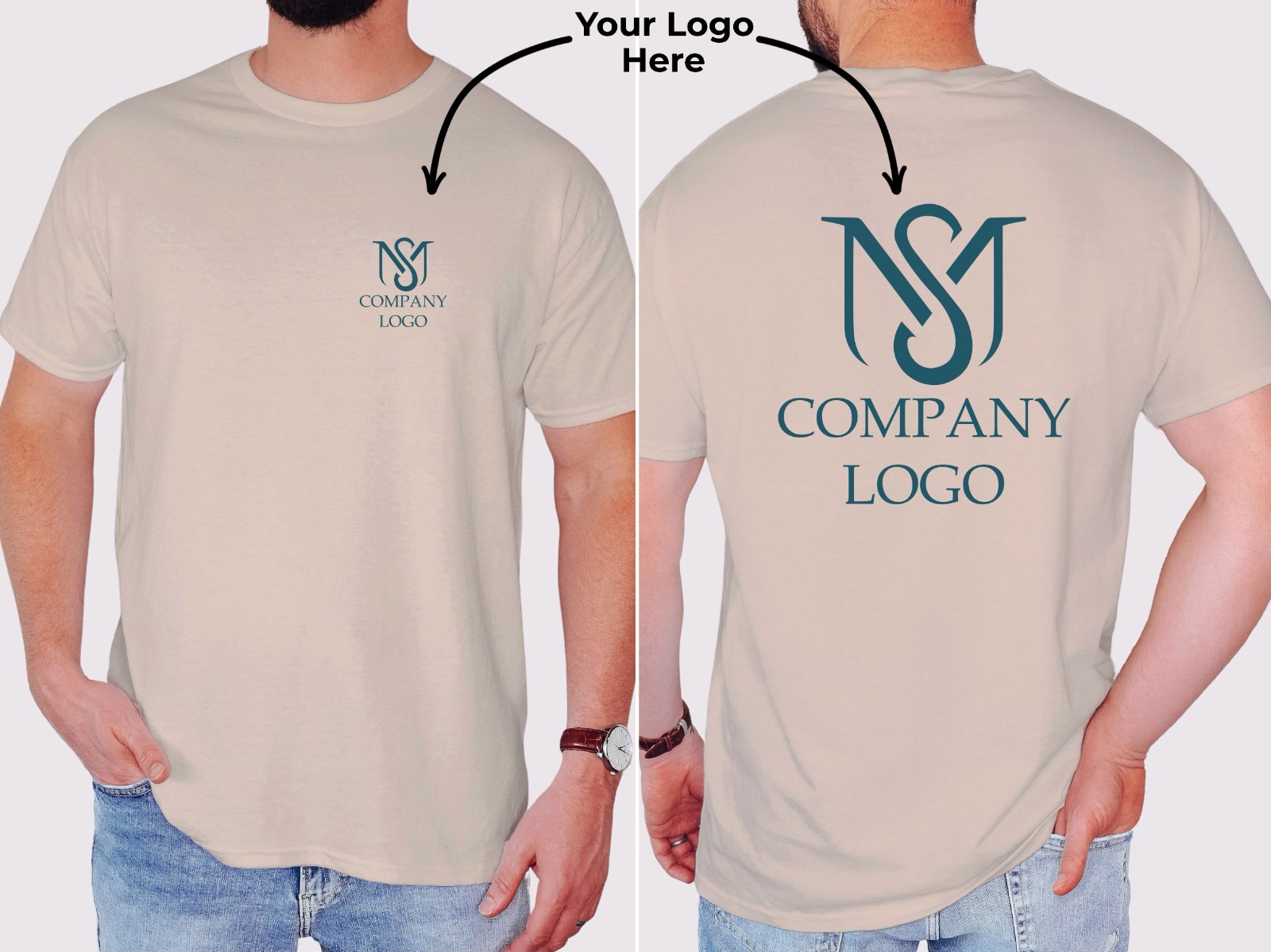Gildan 5000 custom shirt upload your logo personalized graphic tee business team