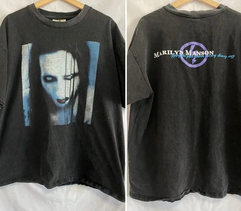 Marilyn Manson – Long Hard Road Out Of Hell 2 sided T shirt Black tee NH23494