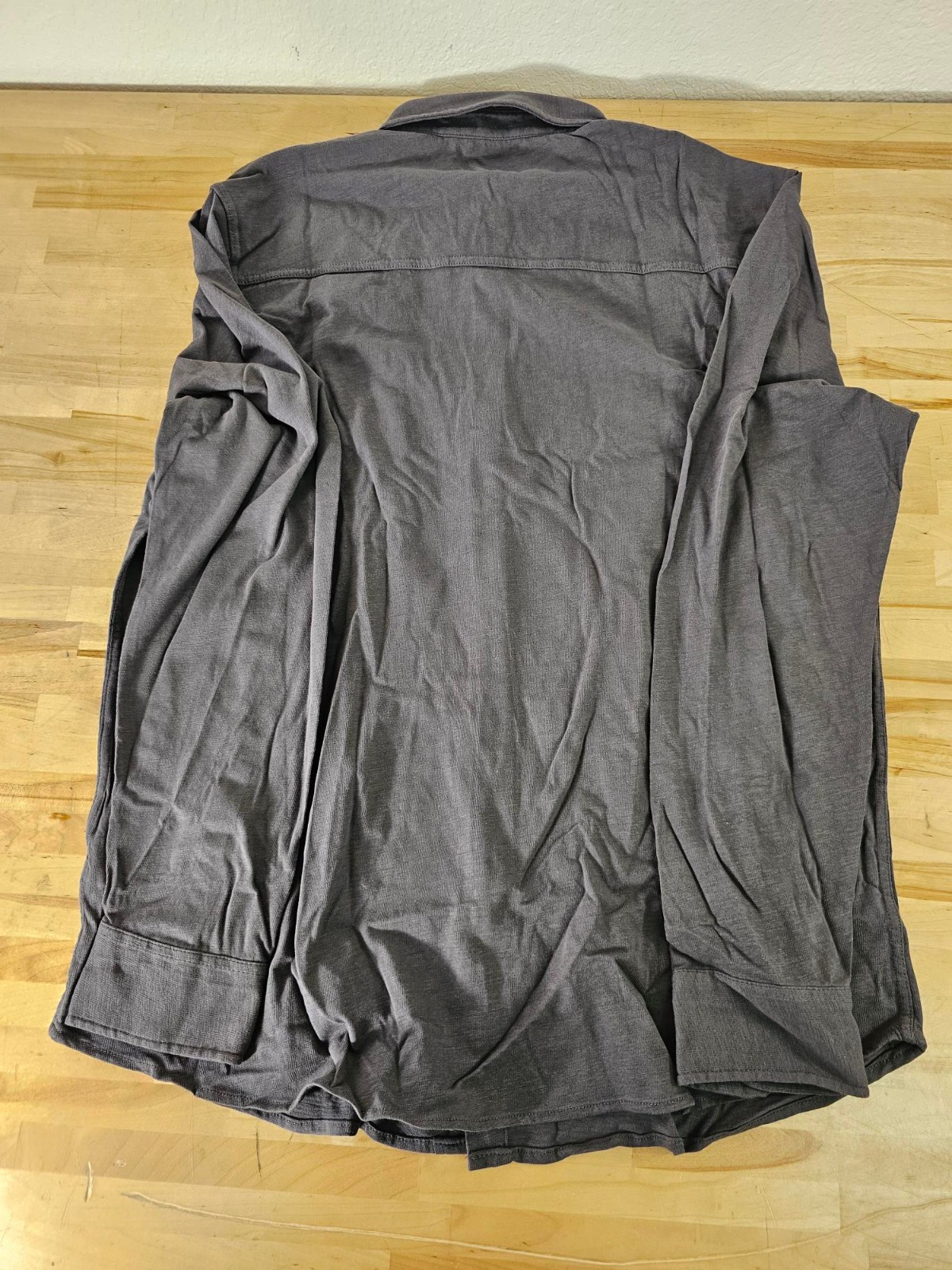 L / LARGE – GREY – 32 Degrees Men’s Button-Up Long Sleeve Cotton Shirt