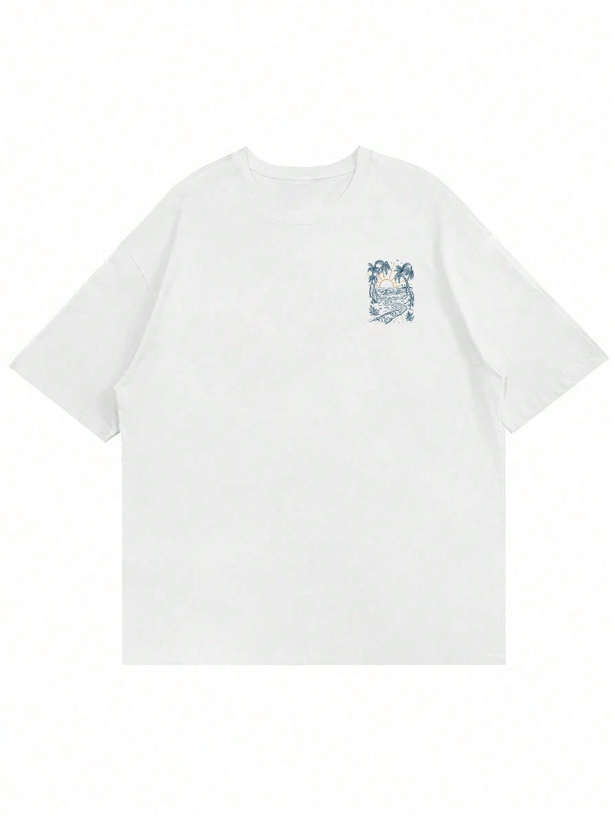 Coastal Men’s Vacation Style Island Element Printed Short Sleeve T-Shirt