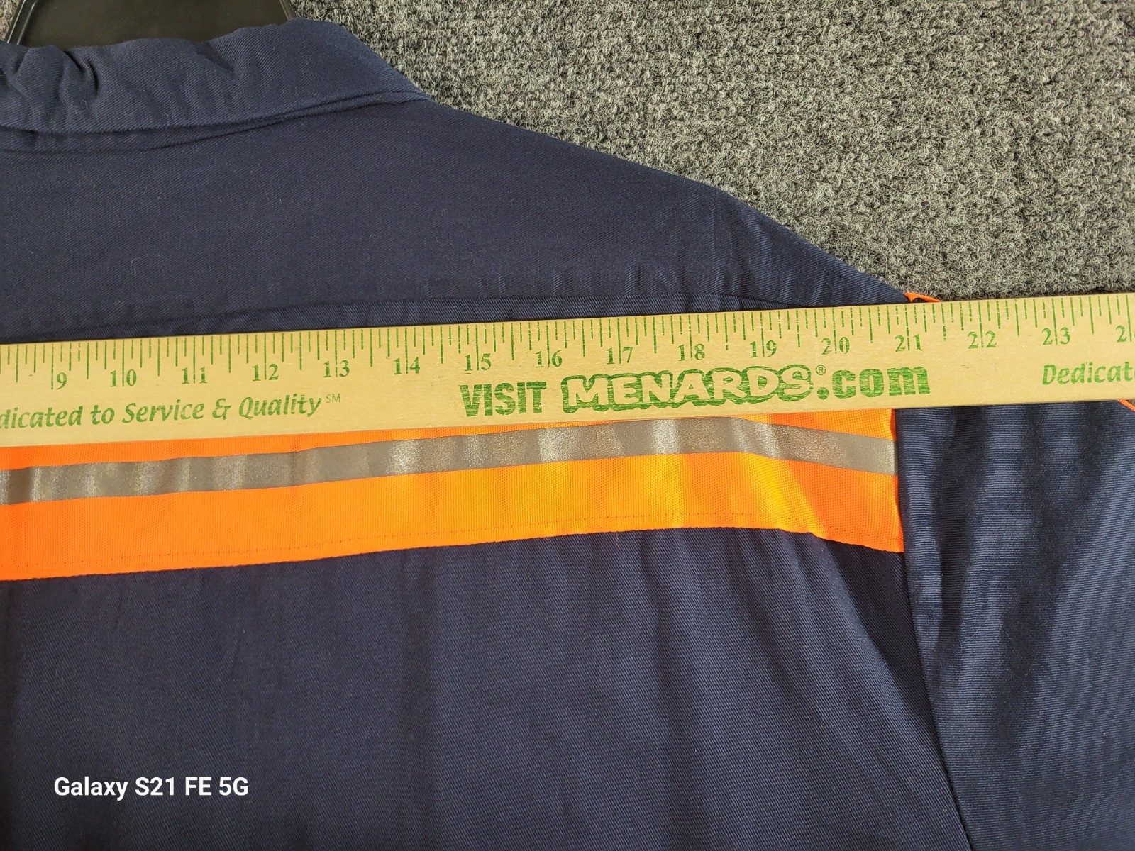 Aramark Hi Vis Safety Reflective Work Wear Shirt Mens 2XLR Blu/Orange S Sleeve