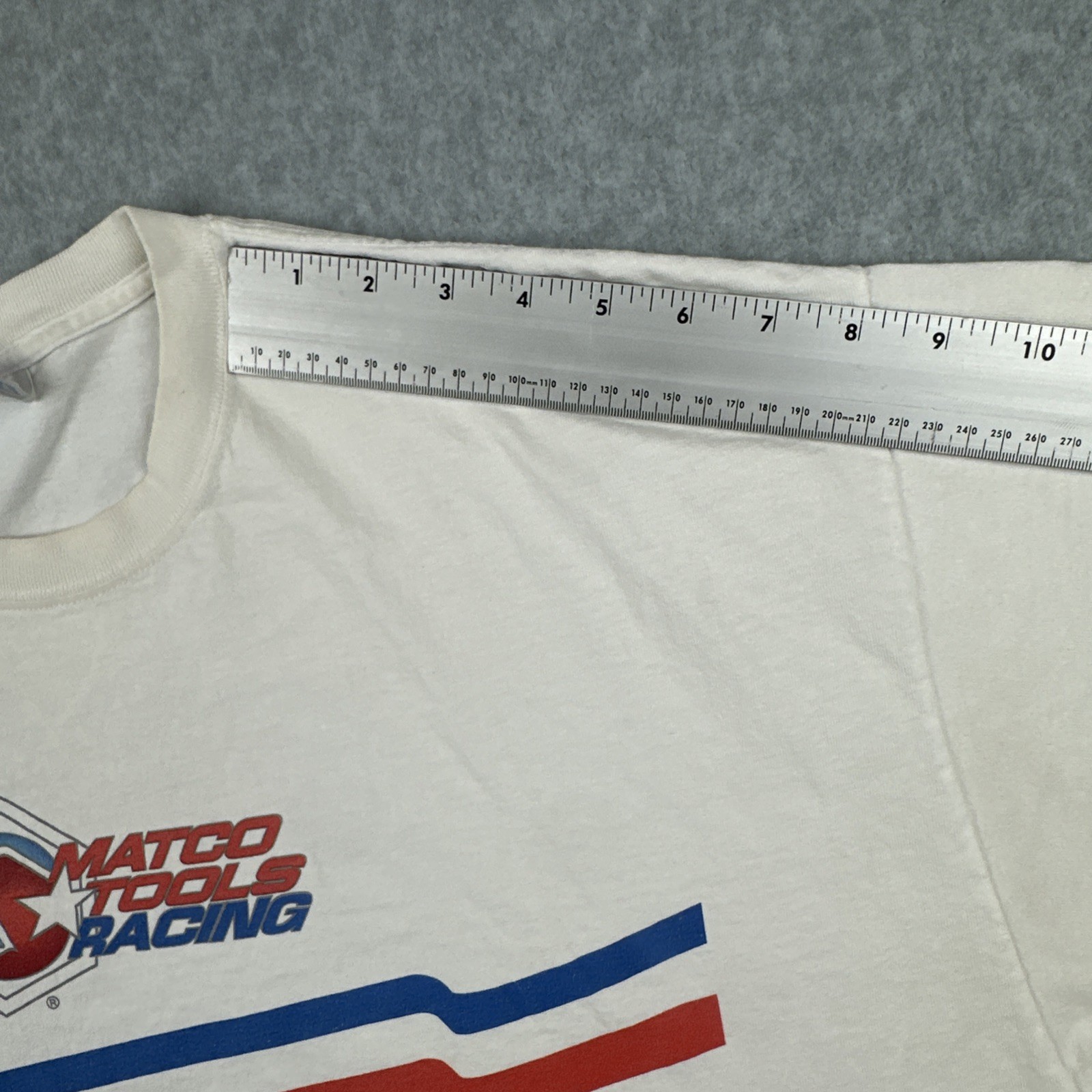 Vtg Hanes Comfort-T Mens XXL White Shirt MATCO Tools Racing Graphic Print Tee