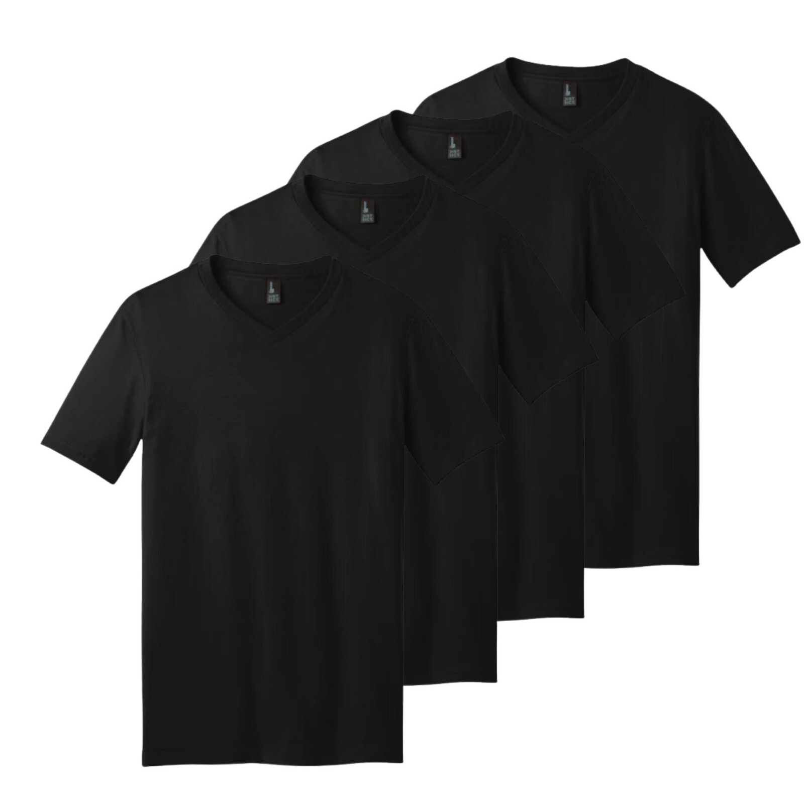 Alfani Men Regular fit 4 pack V Neck Solid Shirt Black Med