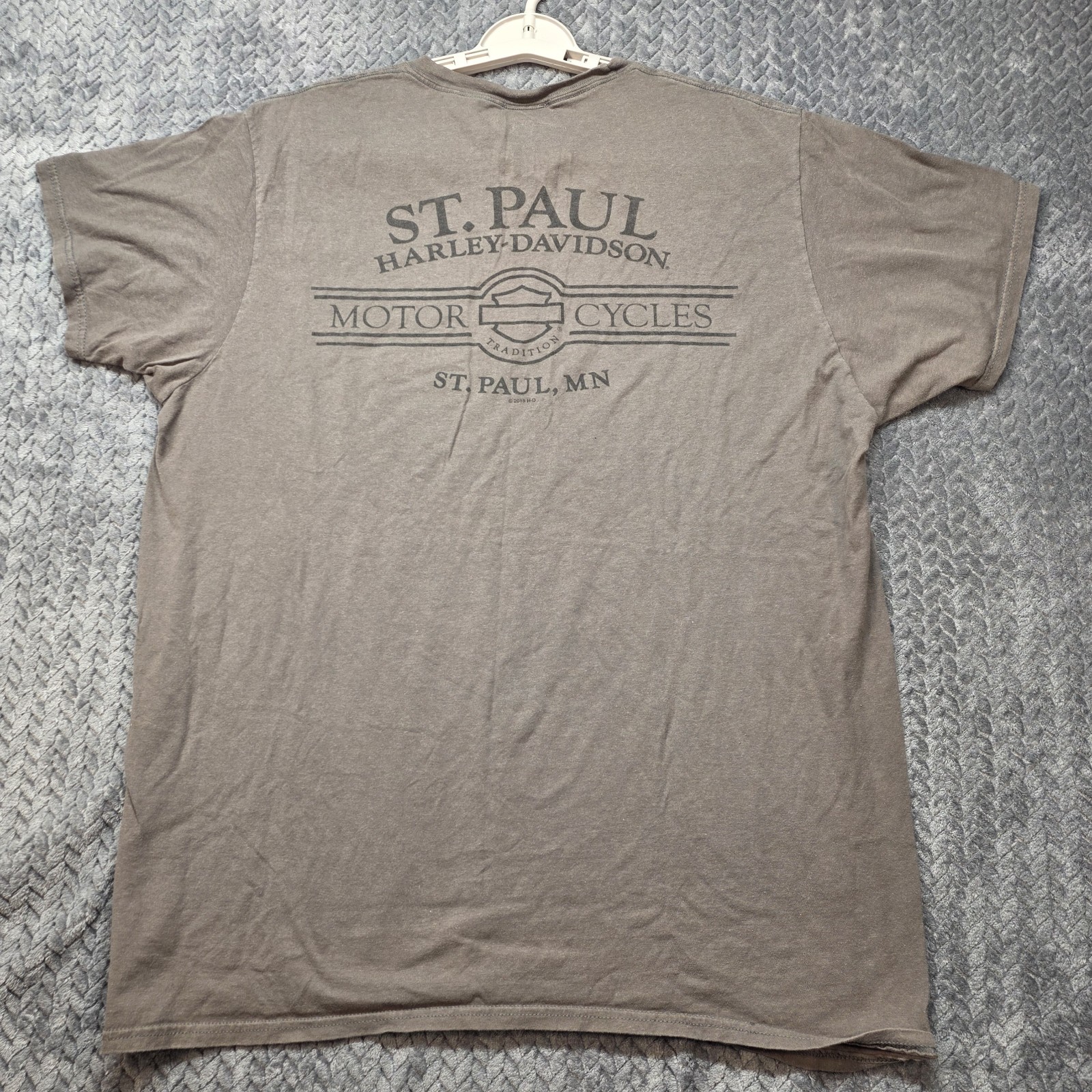 Harley Davidson St. Paul Minnesota T-Shirt Men’s Large Gray Moto Biker Graphic