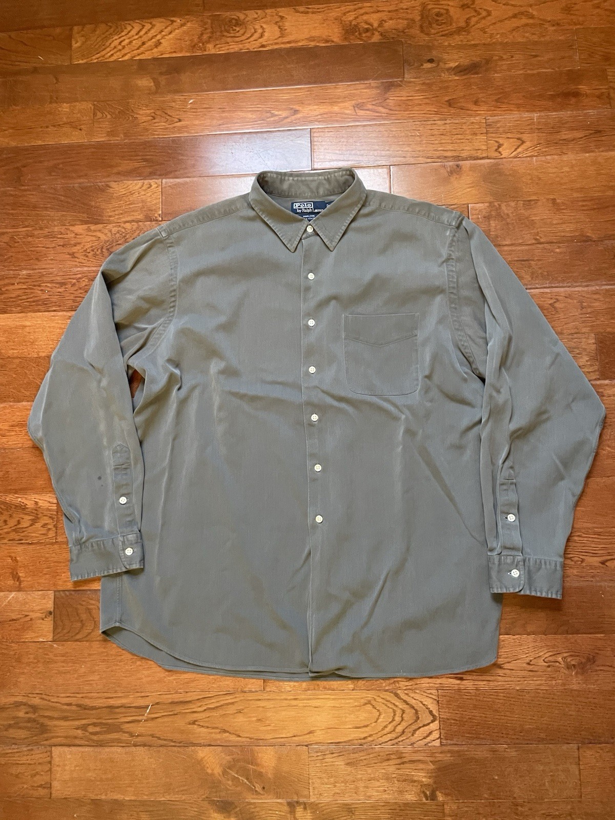 Vintage Polo Ralph Lauren Shirt Marlowe Silk Blend Button Gray Ribbed Mens XXL