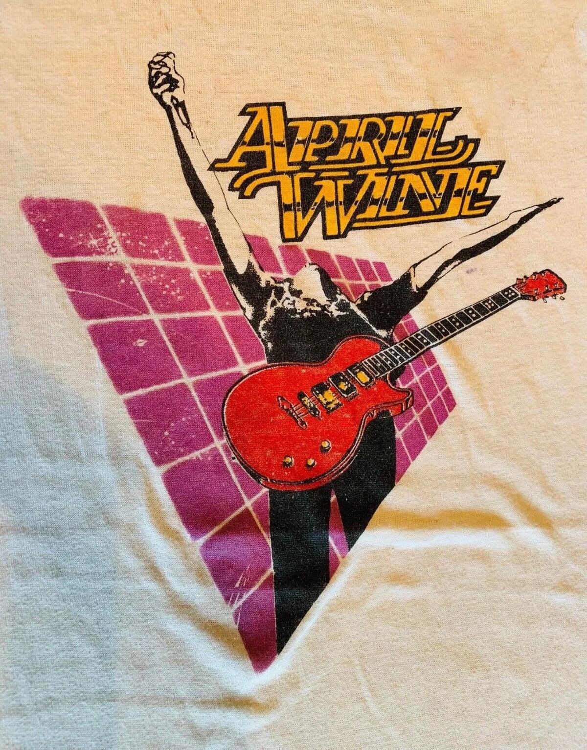 April Wine Band Power Play Tour White Cotton Unisex T-Shirt FN1421