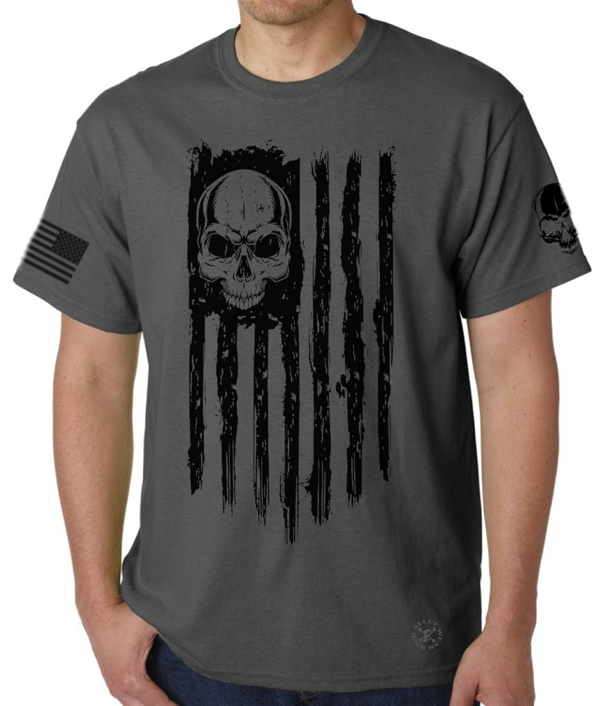American Flag Skull Tee ~ USA Punisher T-Shirt ~ Military Patriot
