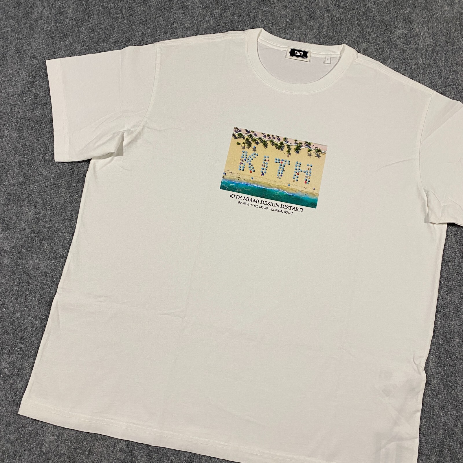 Kith Miami Design District Exclusive Beach Resort Tee Shirt Adult XXL White Mens