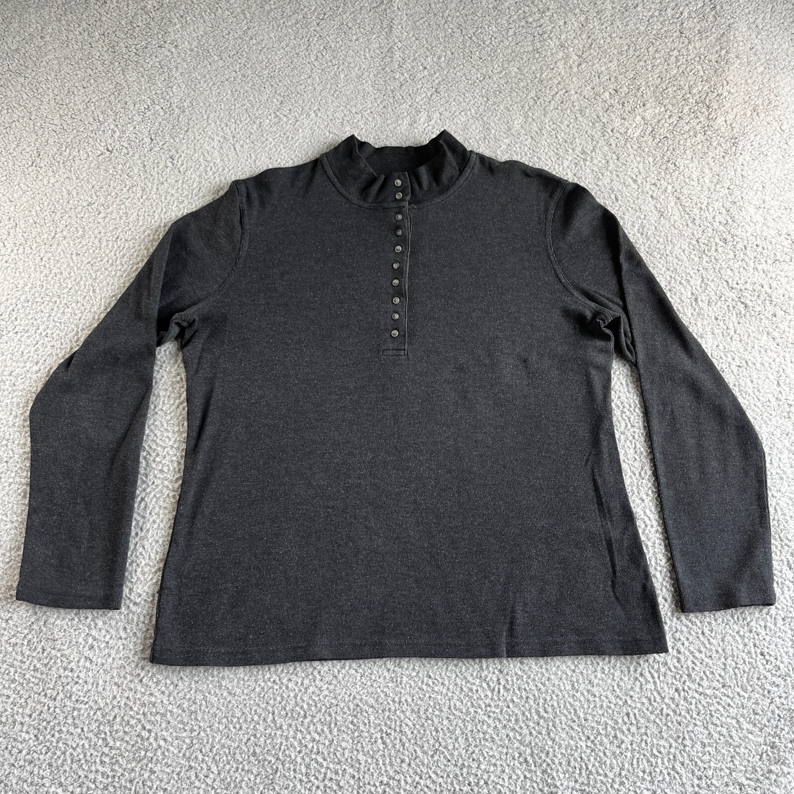 NEW Natural Reflections T Shirt Mens Large Gray Henley Pullover Thermal Outdoors