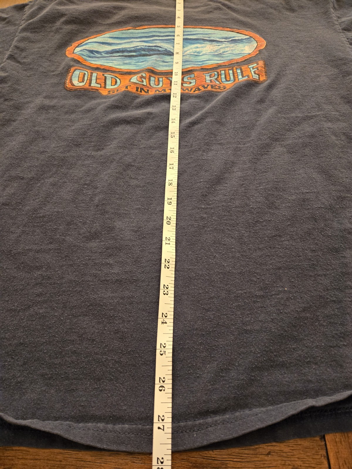 Vintage Old Guys Rule Set In My Waves Faded Blue Tee Men’s XL Surf Dadcore Y2K