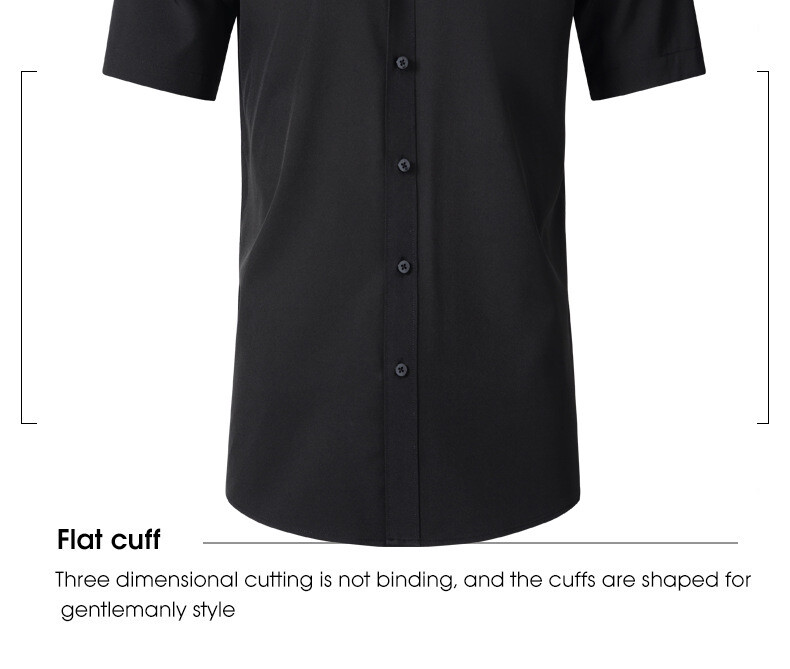 Men’s Dress Shirts Formal Business Short Sleeves Slim Fit Elastic Casual Shirts
